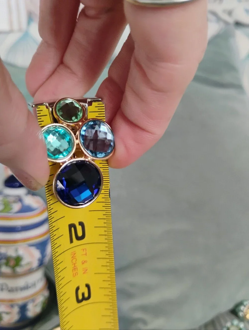 Modern, Jewel Statement Earrings, Clip On